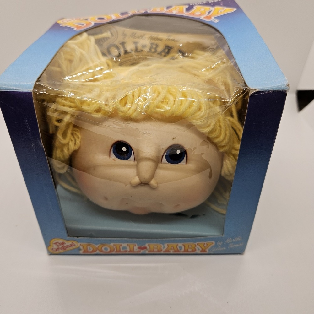 Vintage Doll-Baby Head‎ Blonde Yarn Hair NEW In Box Original Packaging